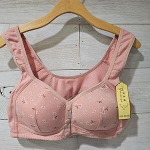 NWT Floral Print Front Snap Closure bra Large Youxianya 44/100